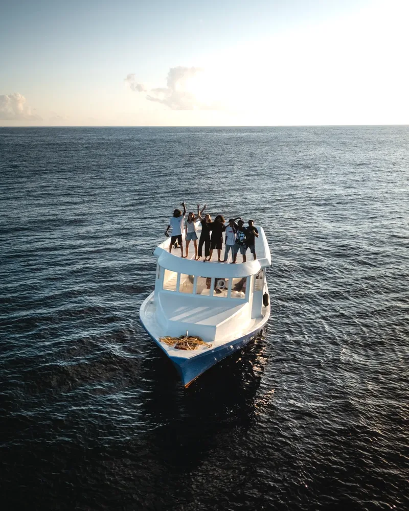 Liquid Shark Divers dive boat in Fuvahmulah Maldives